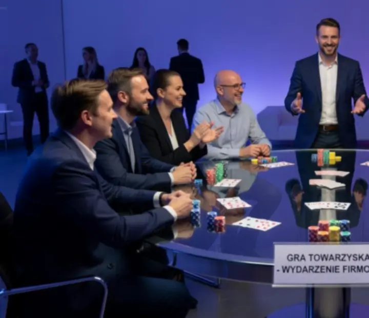 Interaktywny program pokerowy z prowadzącym podczas eventu firmowego
